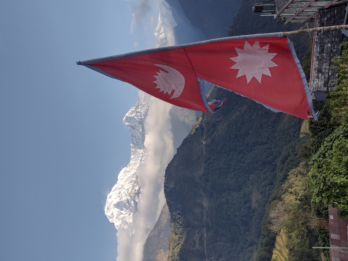 Annapurna and Nepali Flag
