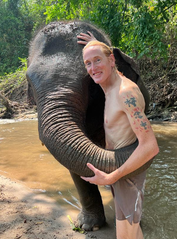 A hug from an elephant